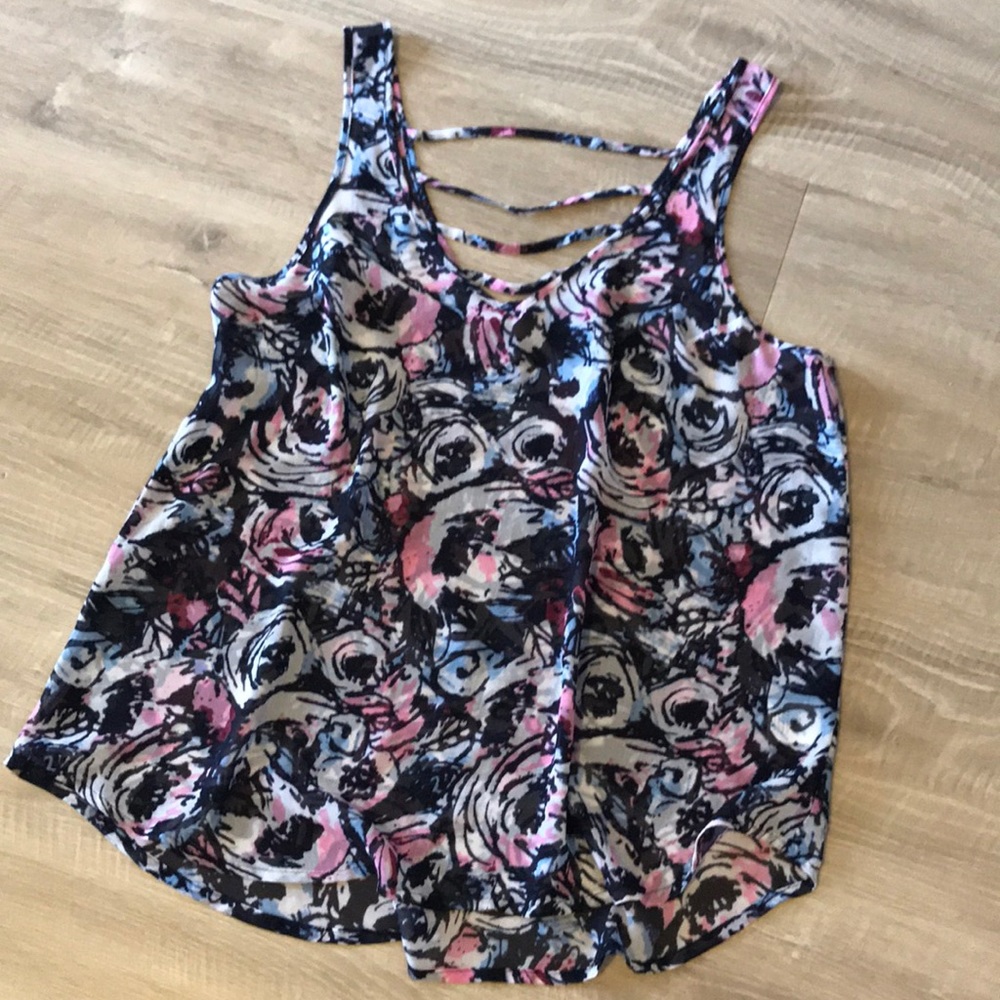 Sheer floral tank